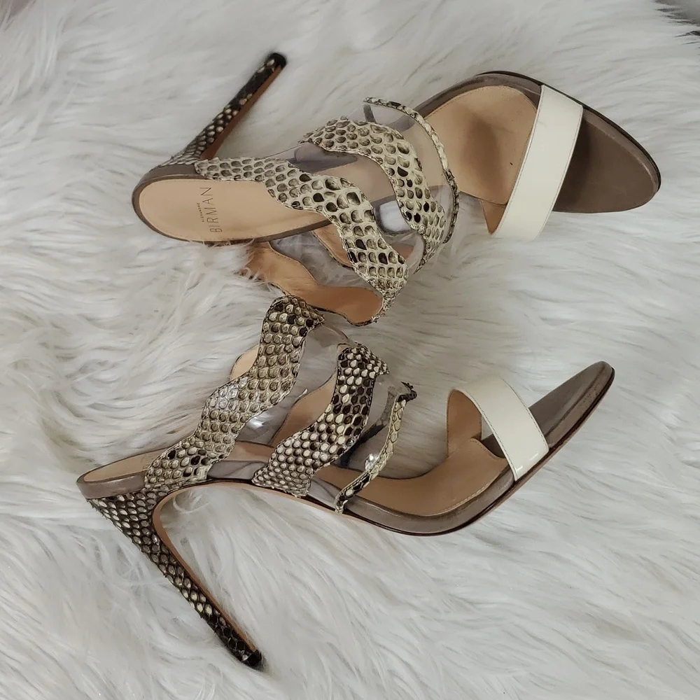 Alexandre Birman python and PVC mule slides. - Picture 6 of 6